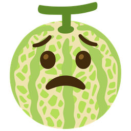 melon and worried face