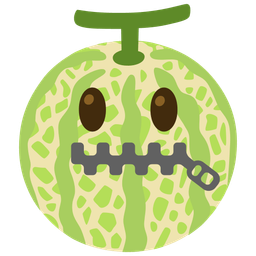 melon and zipper-mouth face