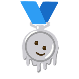 melting face and 2nd place medal