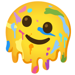 melting face and artist palette