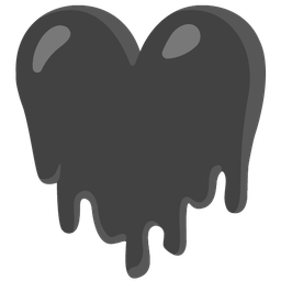 melting face and black heart