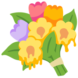 melting face and bouquet