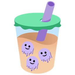 melting face and bubble tea