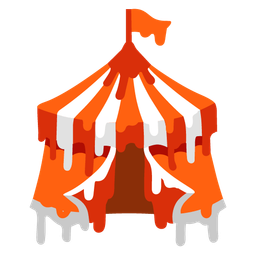 melting face and circus tent