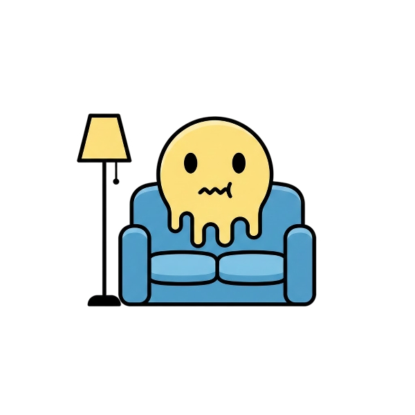 Melting face and Couch and lamp