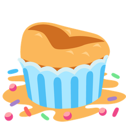 melting face and cupcake