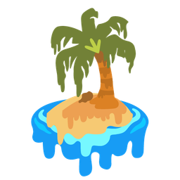 melting face and desert island