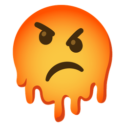 melting face and enraged face