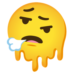 melting face and face exhaling