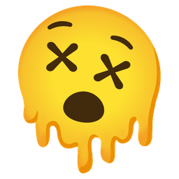 melting face and face with crossed-out eyes