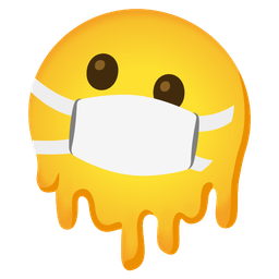 melting face and face with medical mask