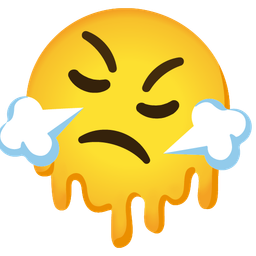 melting face and face with steam from nose