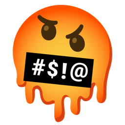 melting face and face with symbols on mouth