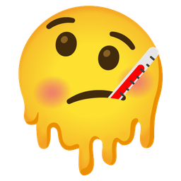 melting face and face with thermometer