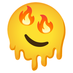 melting face and fire