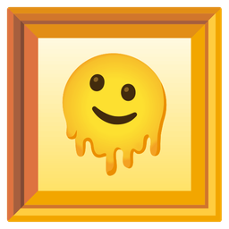 melting face and framed picture