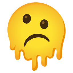 melting face and frowning face