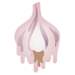 melting face and garlic