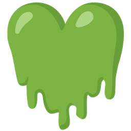 melting face and green heart
