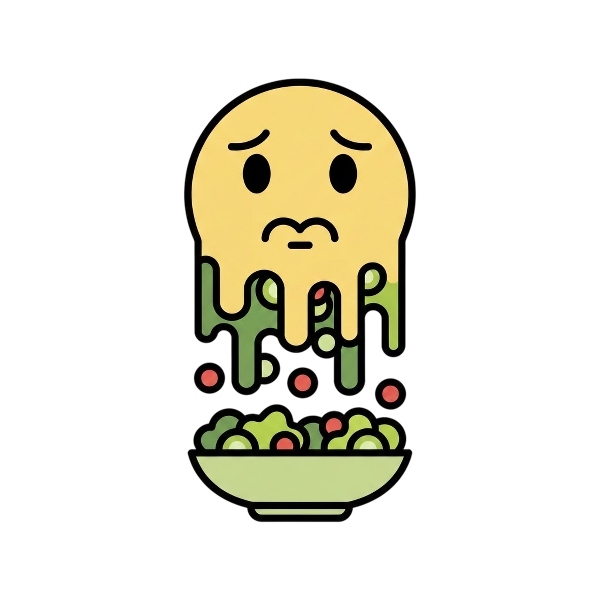 Melting face and Green salad