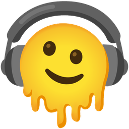 melting face and headphone