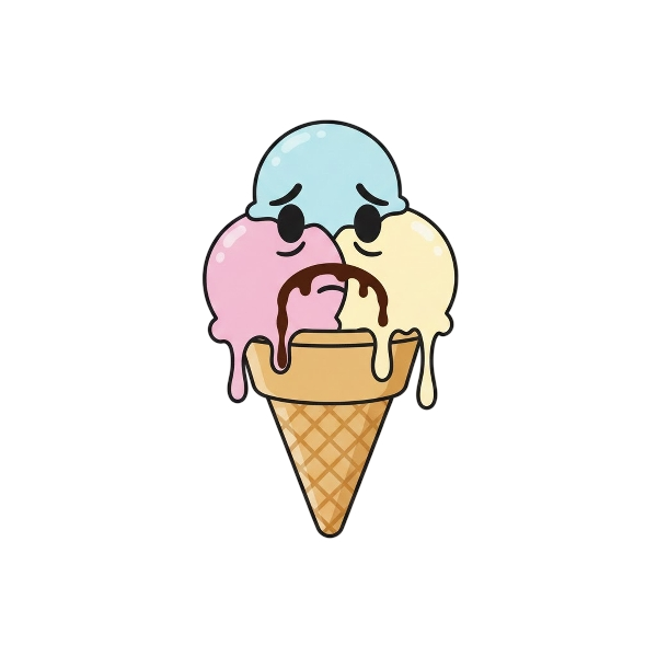 Melting face and Ice cream