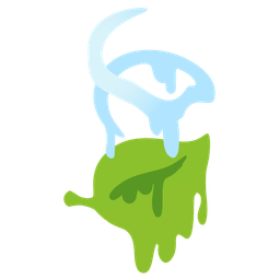 melting face and leaf fluttering in wind