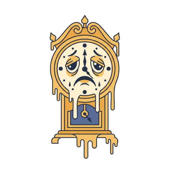 Melting face and Mantelpiece clock