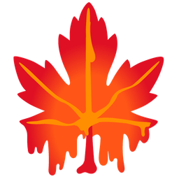 melting face and maple leaf