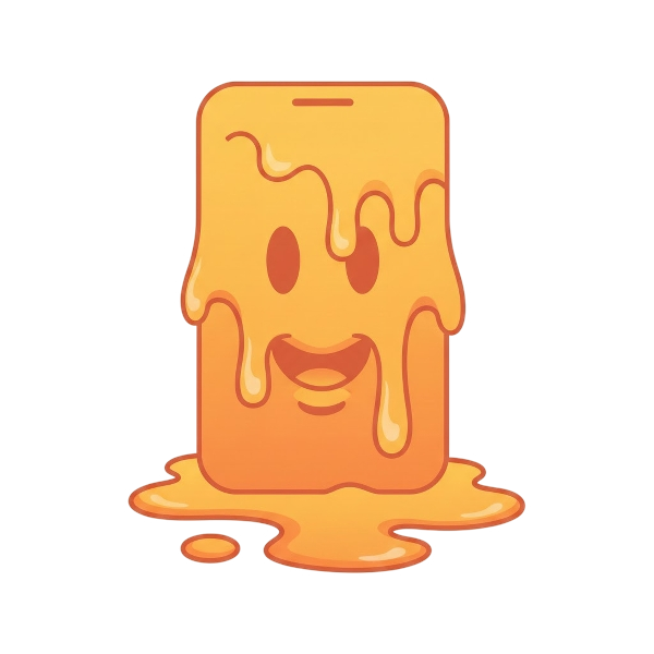 Melting face and Mobile phone