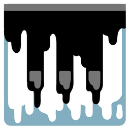 melting face and musical keyboard