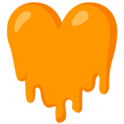 melting face and orange heart