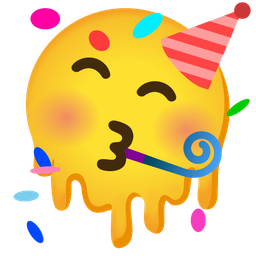 melting face and partying face