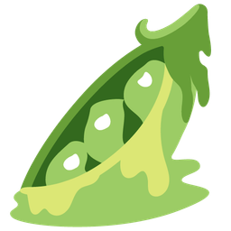 melting face and pea pod