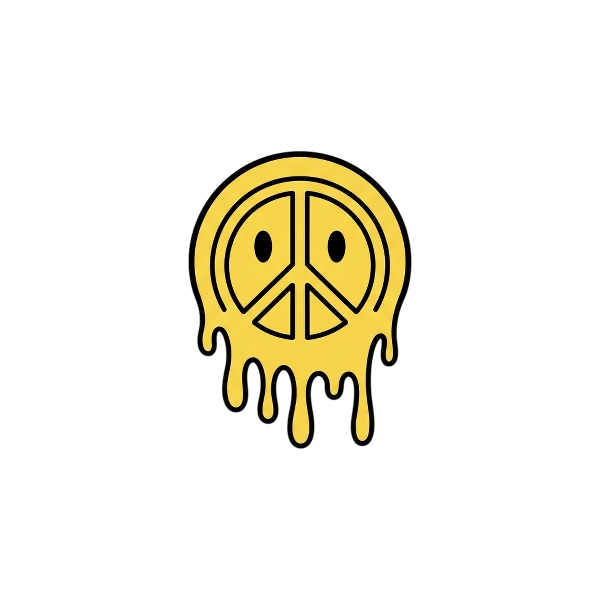 Melting face and Peace symbol
