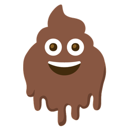 melting face and pile of poo