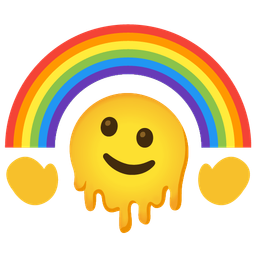 melting face and rainbow
