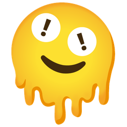 melting face and red exclamation mark