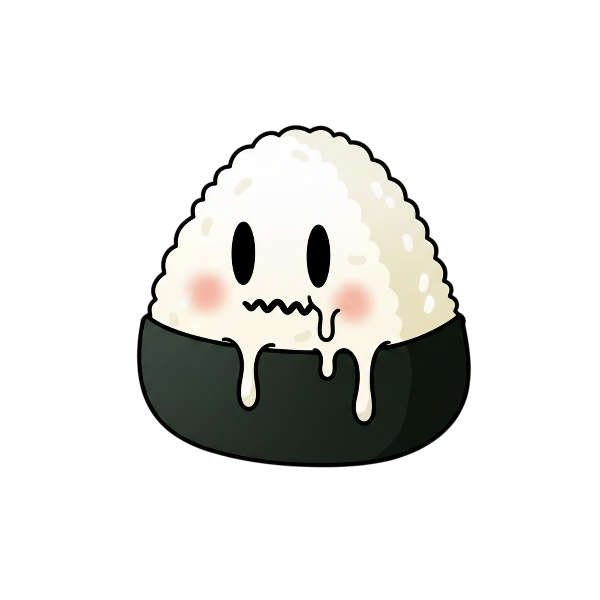 Melting face and Rice ball