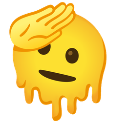 melting face and saluting face