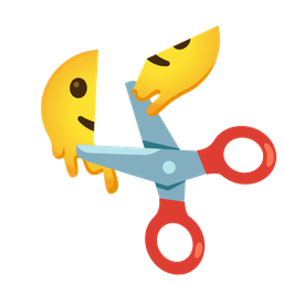 melting face and scissors