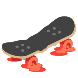 melting face and skateboard