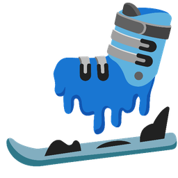 melting face and skis