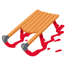 melting face and sled