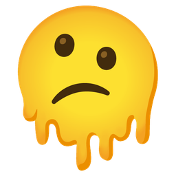 melting face and slightly frowning face