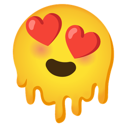 Melting face and Smiling face with heart-eyes