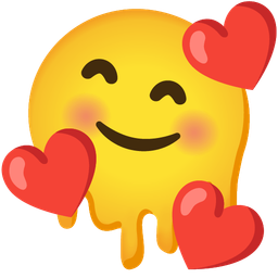 Melting face and Smiling face with hearts