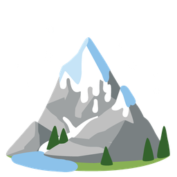 melting face and snow-capped mountain