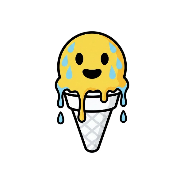 Melting face and Soft ice cream