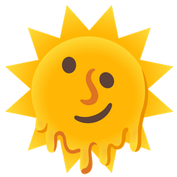 melting face and sun with face